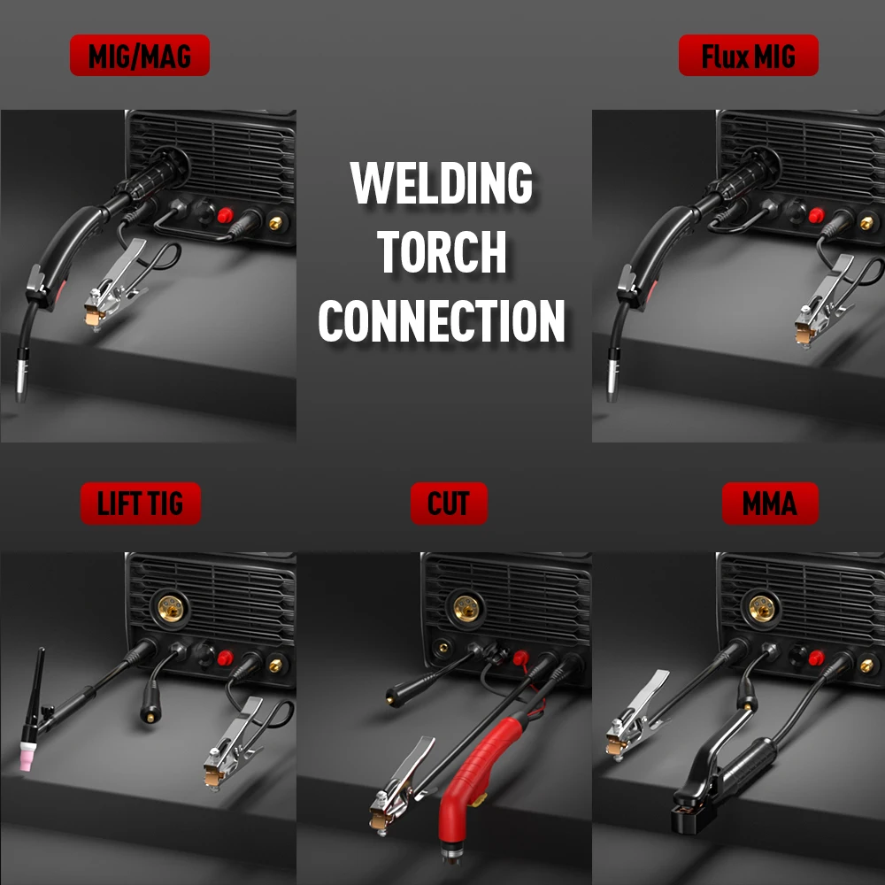 ANDELI 110/220V Plasma Cutting Machine with MIG TIG MMA Non-HF Non-contact Cutting Multiprocess MIG Welder Gas/Gasless Welding 5