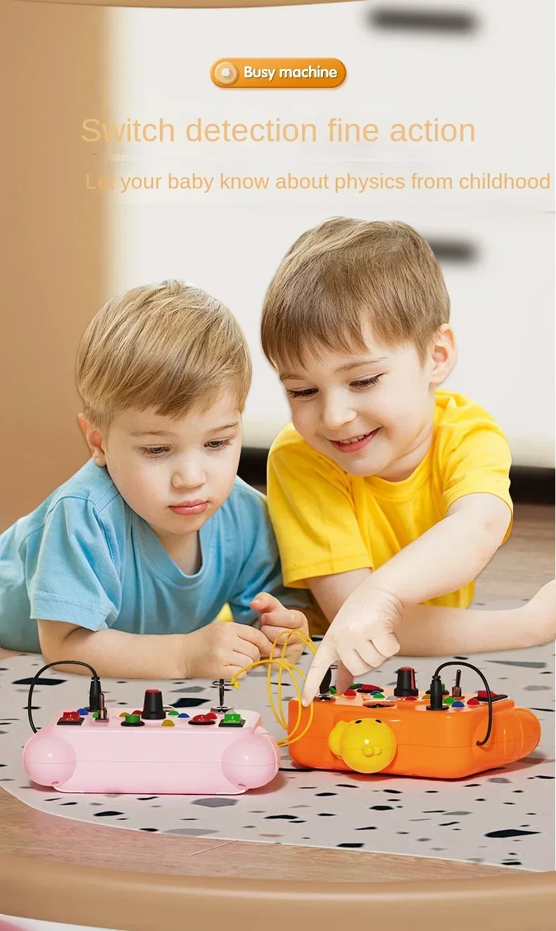 Montessori Busy Board With Led Light Sensory Educational Toy_voghion.com