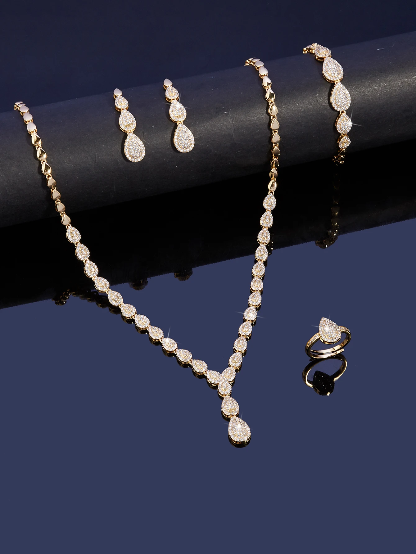 

Новинка 2023, свадебная Подвеска из Саудовской Аравии, 4 штуки, комплект из циркониевой коллекции ювелирных изделий для невесты