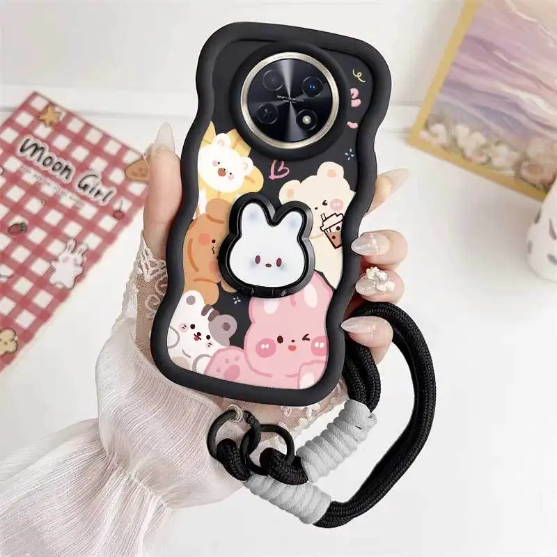 Curious Animals Phone Case Set with Lanyard and Rabbit Stand