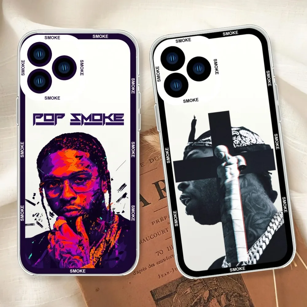Чехол для телефона Rapper Pop Smoke Для iphone 11 12 13 14 15 Mini Plus Pro Max, прозрачный чехол