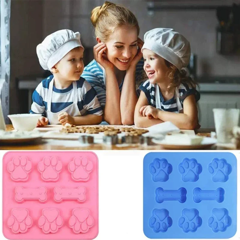 Hot Dog Footprint Silicone Mold Cake Molds Bone Cookie Cutter Fondant 3D  DIY Cat Paw Silicone Bakeware Molds Baking Accessories