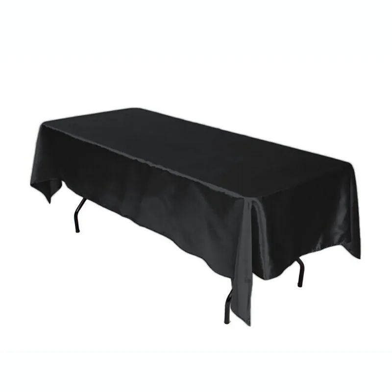 

White/Black Tablecloth Rectangular Hotel Banquet Table Cloth Cover For Wedding Party Home Decoration 1Pcs/lot Satin Solid Color