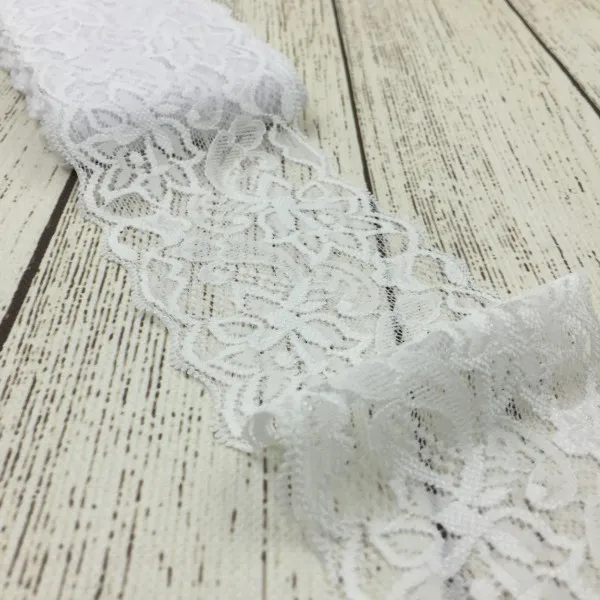 

MASOKAN 1pack=10yards HB001-Q 3" Tulle Lace Trim Lace Ribbon for Ornaments Elastic Lace Stretch for Baby Girls Hair Accessories