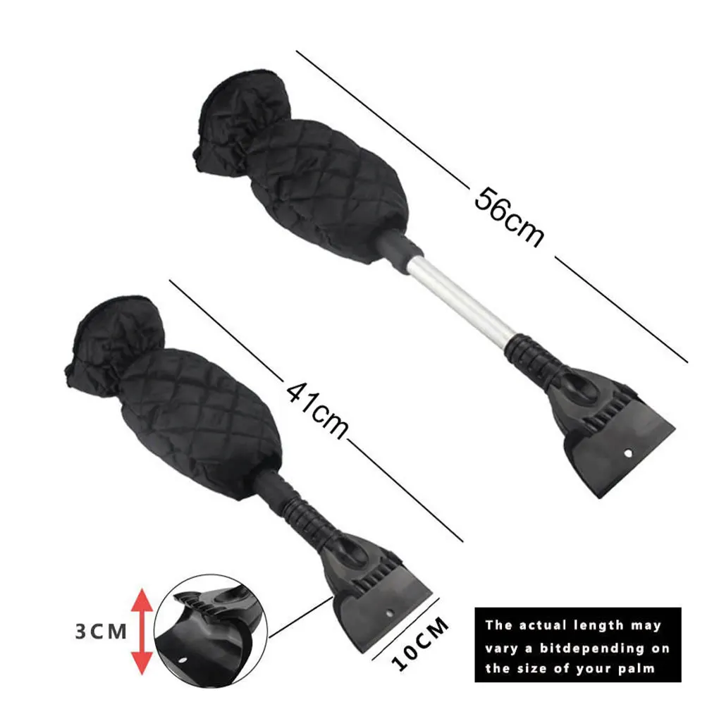 Car Windshield Ice Scraper Mitt With Warm Gloves Waterproof Snow Shovel Brush Scratch-Free Snow Removal Tools for Car Cleaning
