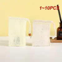 1~10PCS Natural Sisal Soap Bag Saver Pouch Bar Soap Exfoliating Mesh Bags for Shower Soap Holder Bubble Foam Net Pocket 1