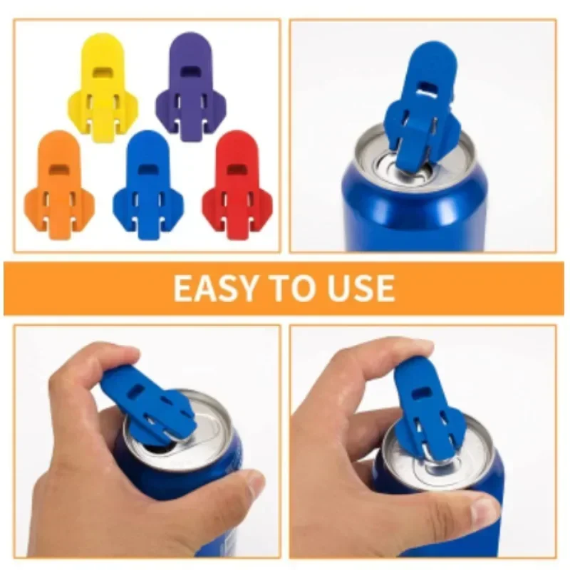 6pcs Beverage Bottle Opener Hand-held Can Beer Cola Beverage Bottle Opener Simple Can Sealed Dustproof Hands-free