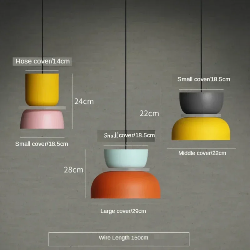 Modern Macaron Pendant Lamp Led Chandeliers Hanging Light Living Study Bar Dining Room Bedside Bedroom Lighting Decor Furniture 5