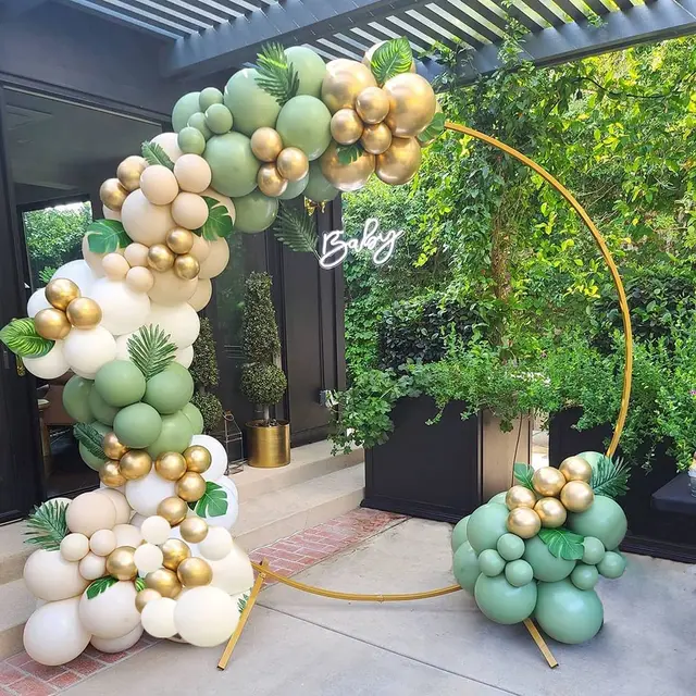 Palloncini Verde Salvia E Oro 60 Pezzi - Per Matrimoni, Compleanni E Feste - Foto 12