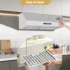 30 Inch Range Hood Under Cabinet, Stainless Steel Kitchen Range Hood with 3 Speed Touch Control, 400 CFM Suction Power, Silver 3
