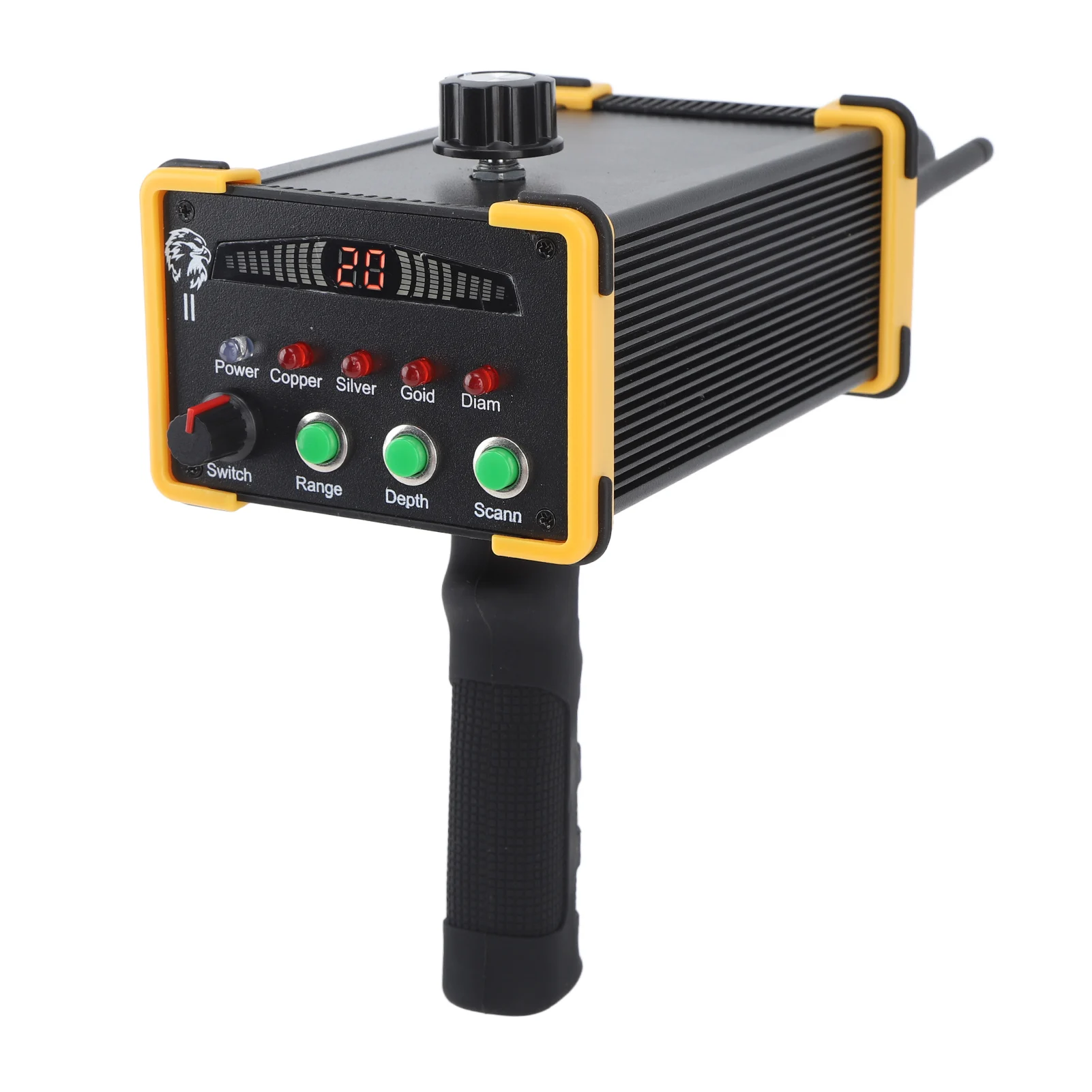 Underground Metal Detector Efficient High Accuracy Metal Detector Yellow Frame 1000m Detect Range High Sensitivity for Garden