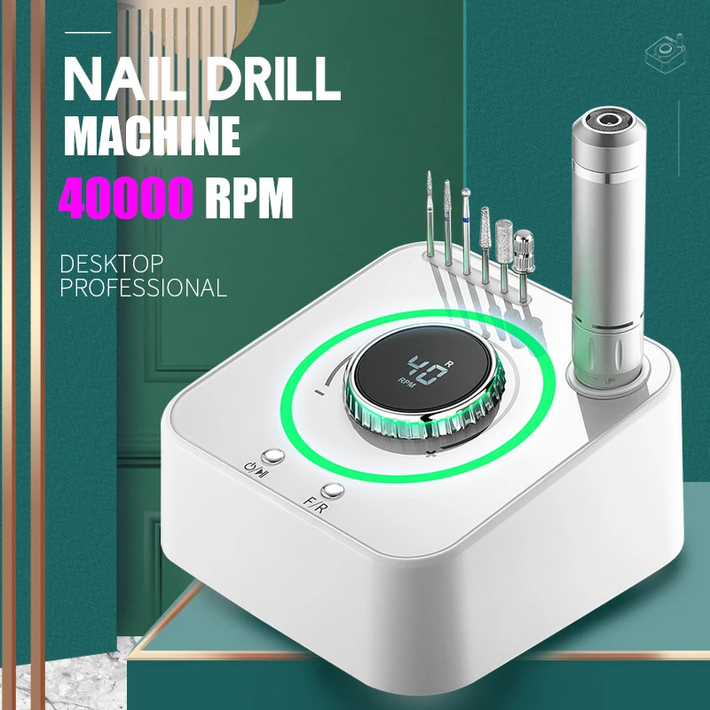 

40000RPM Nail Drill Machine Electric Manicure Drill Set Pro Manicure Machine Apparatus Nail File Nail Drill Equipment Tools