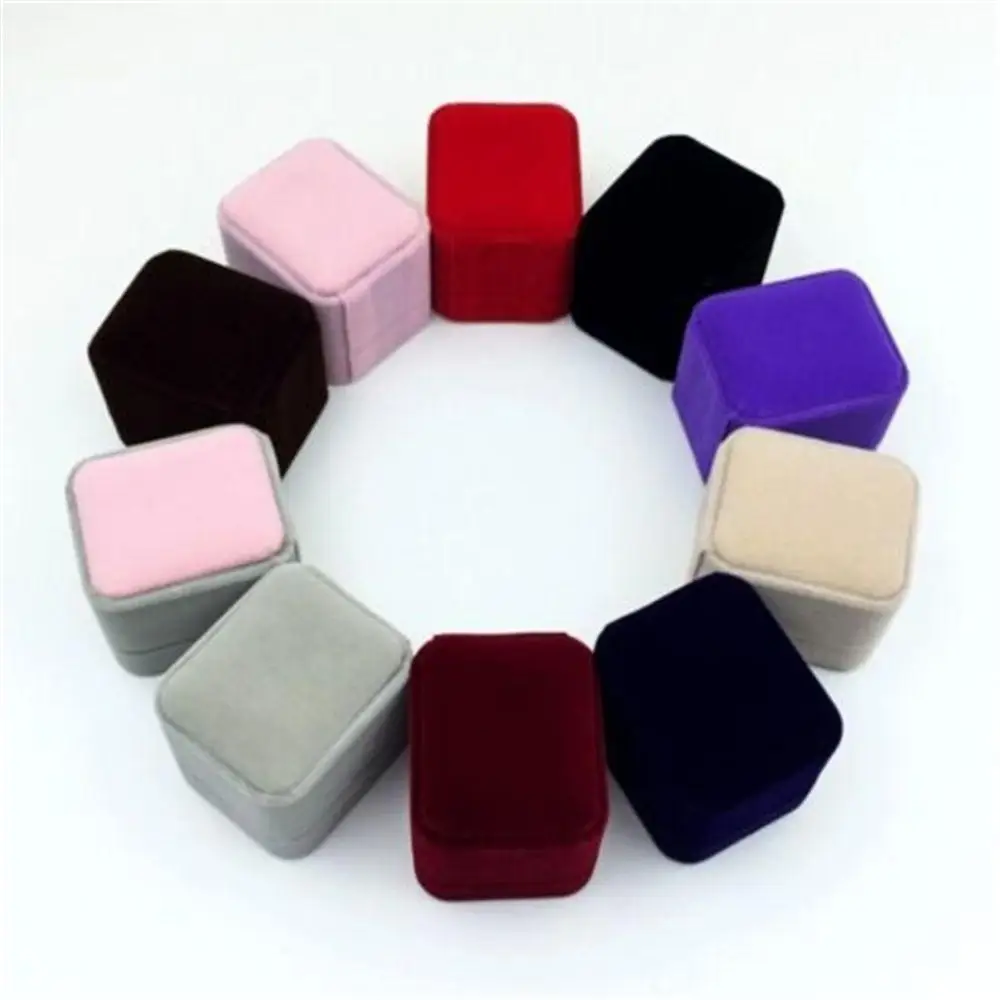 Wholesale Engagement Velvet Earring Ring Packaging Box Jewelry Organizer Valentine's Day Gift Ring Display Holder Storage Box