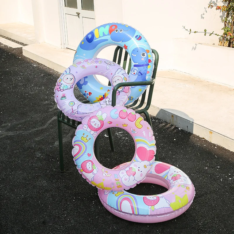 Inflatable Toys Kawaii Kuromi Swimming Ring Cartoon Cute Anti-rollover Kids' Floats Inflatable Baby Swimming Ring Kids Gift 6
