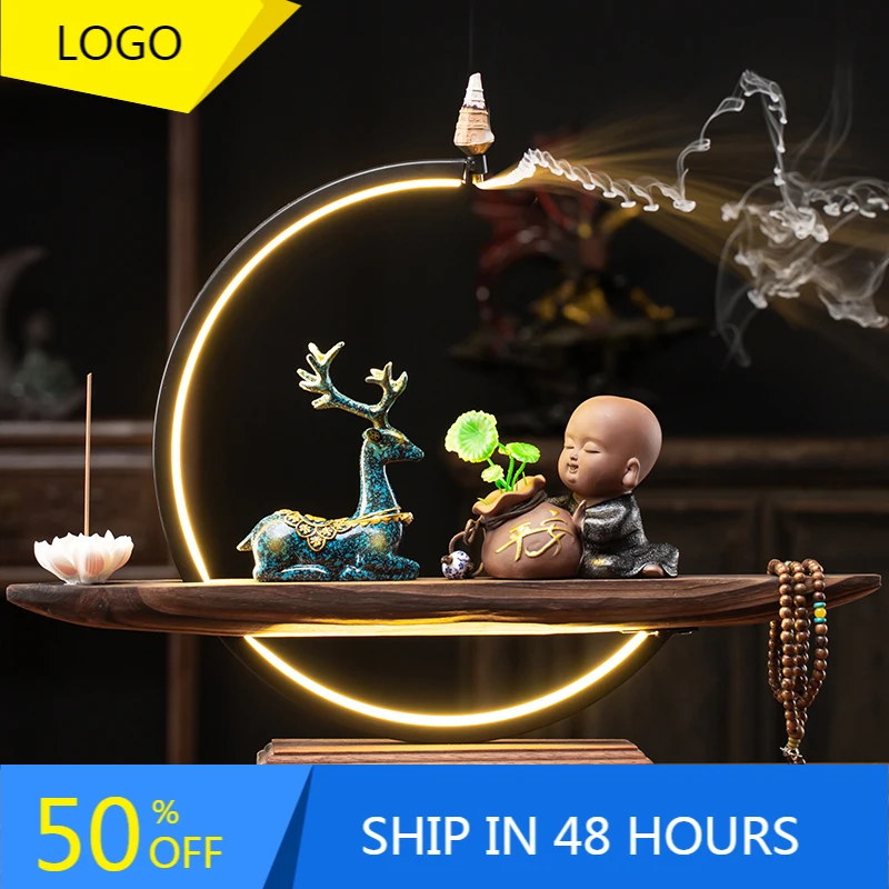

Backflow Candlee Vessel Modern Brumetherapy Candlee Vessel Smoke Waterfall Humidifier Shishaer Ceramic Backflow Candlee Vessels