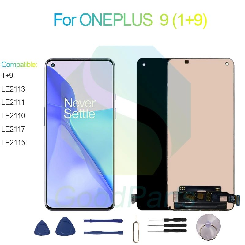 Для ONEPLUS 9 ЖК-дисплей экран LE2113, LE2111, LE2110, LE2117, LE2115 1 + 9 сенсорный дигитайзер в сборе Замена