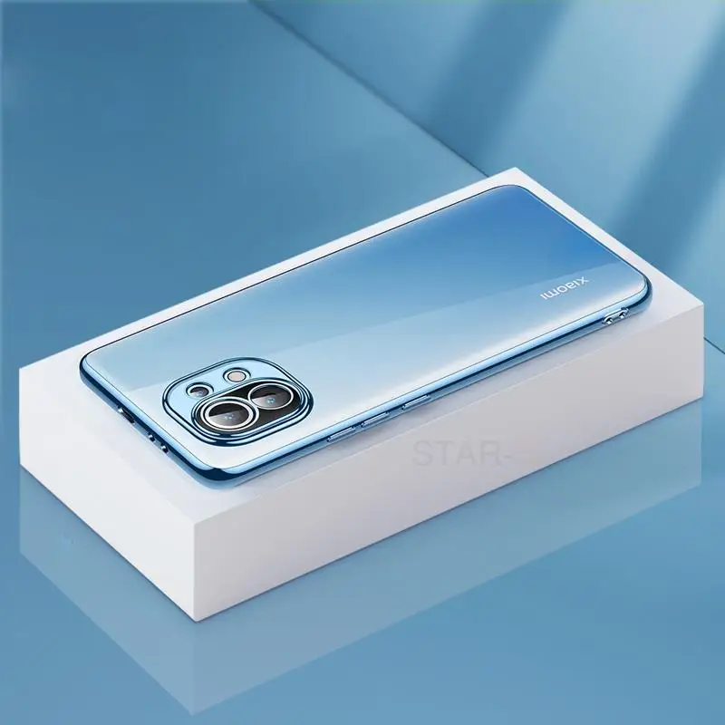 thumbnail image 1 of Funda transparente chapada de lujo para Xiaomi Mi 11 Lite 5g Ne Mi11 11 t Pro 11i 10 12, funda de silicona transparente para Xiaomi 11 lite Xiaomi11 T, 1 of 5