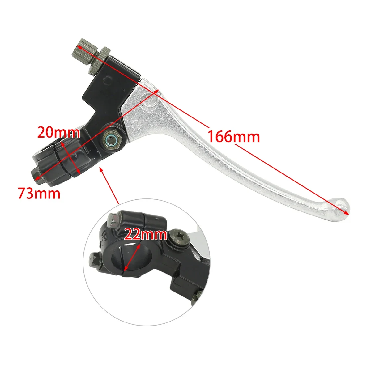 22mm 7/8-inch Left Aluminum Alloy Clutch Lever Handle Suitable for Pit Bike ATV Motorcycle