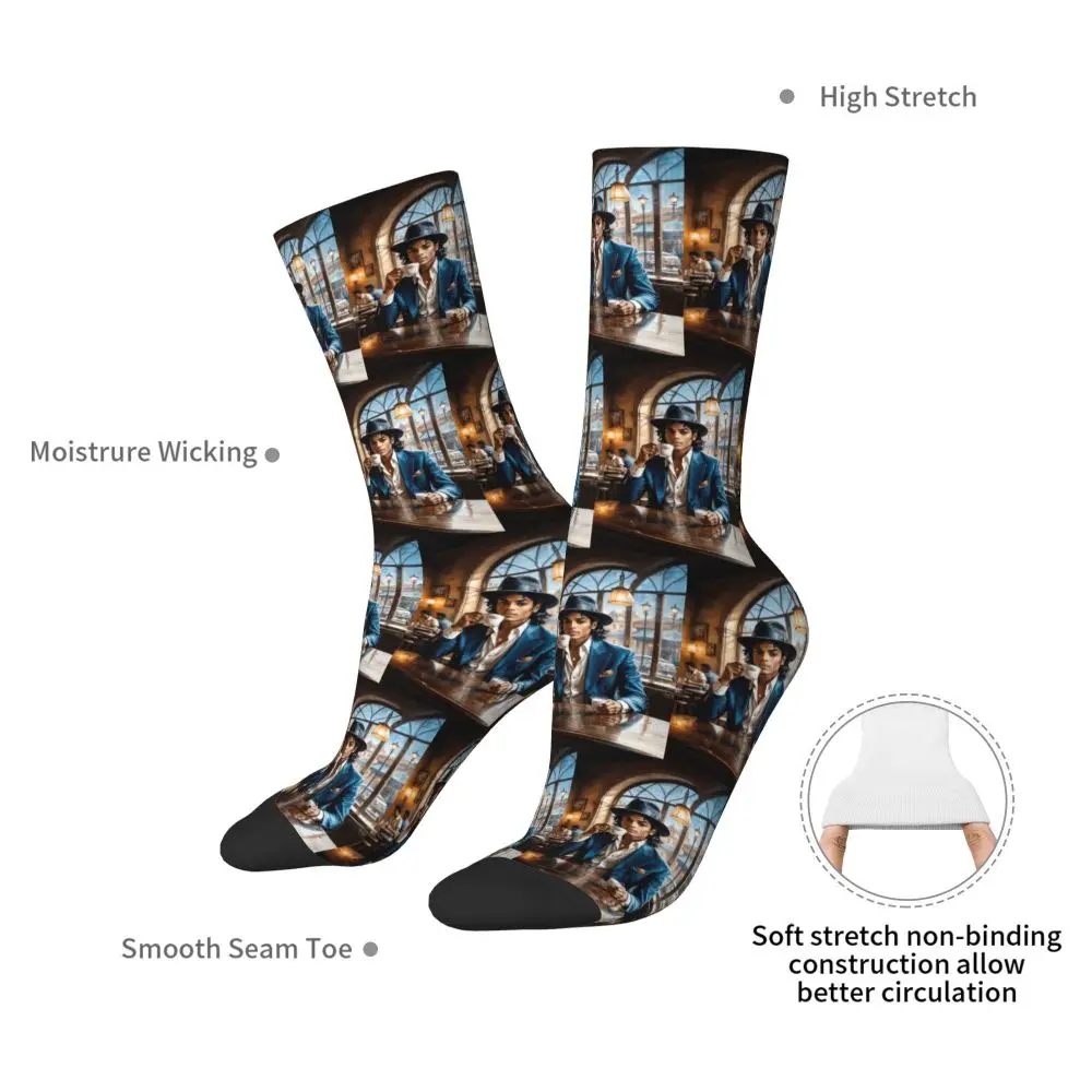 Michael 1984 Grammys Jackson Pop Art Portrait Socks Harajuku Stockings All Season Long Socks Accessories for Unisex Gifts