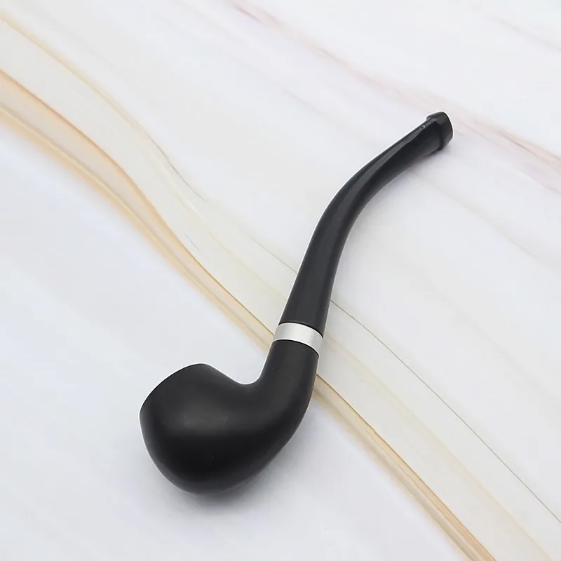 Tobacco Pipe Herb Smoking Pipe Smoking Pipe Mini Portable Smoking Pipe Black Delicate Smoking Tobacco Pipe Filter Cigarette Holder Friend Family Gift Men Necessary Supplies
