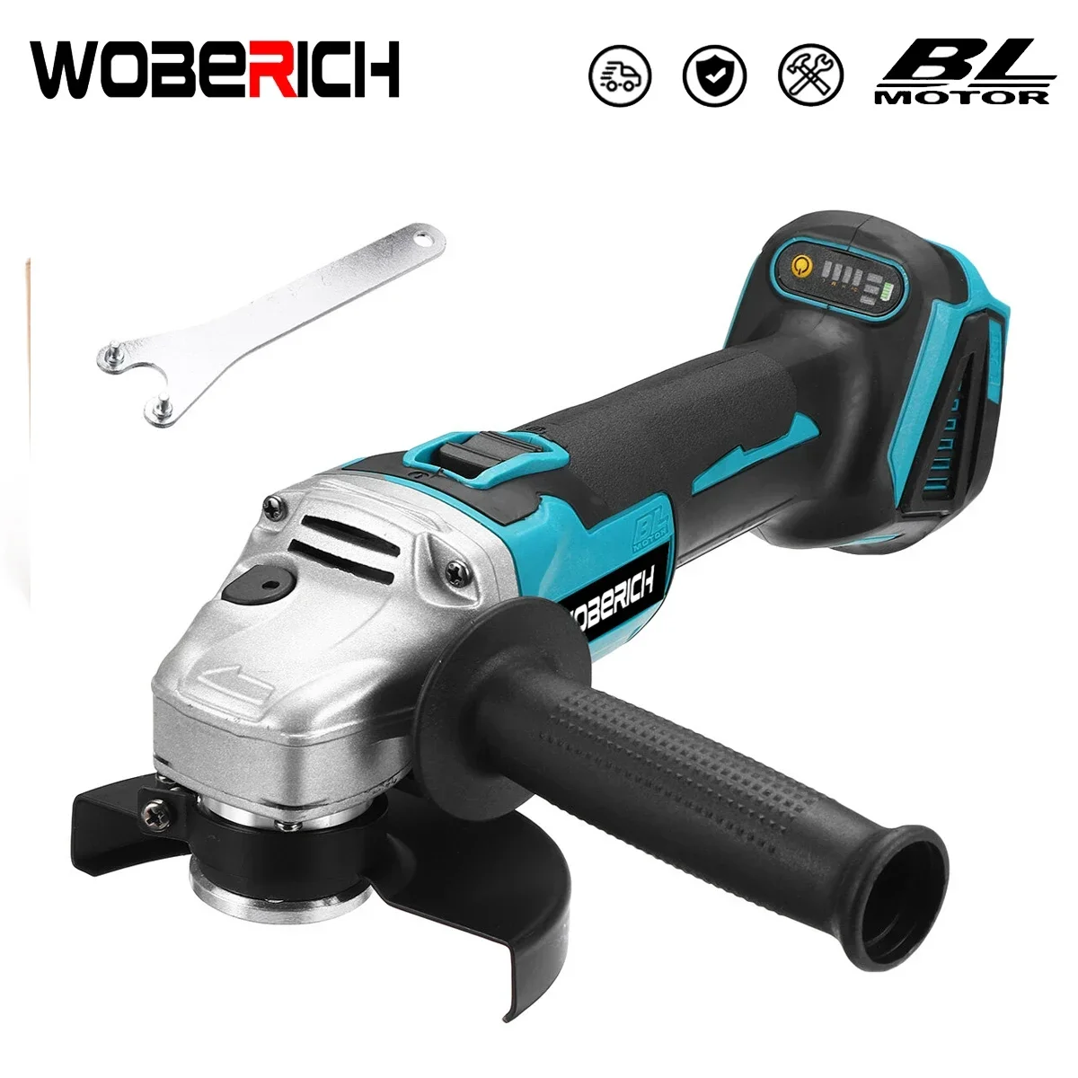 

125mm Brushless Impact Angle Grinder 18V 800W Electric Cordless Polishing Grinding Machine Rechargeable For Makita Battery