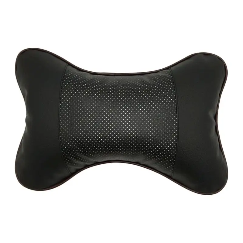 

Car Neck Pillows Both Side PVC Leather 1pcs Pack Headrest For Head Pain Relief Filled Fiber Universal Car Pillow