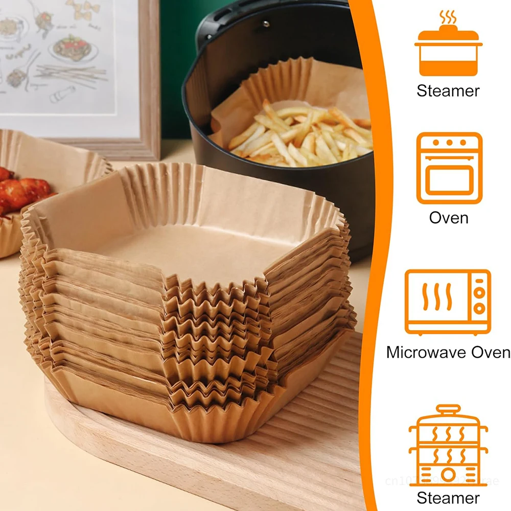High-Temp Resistant Non-Stick Baking Paper - Durable, Oil-Proof Air Fryer Liners