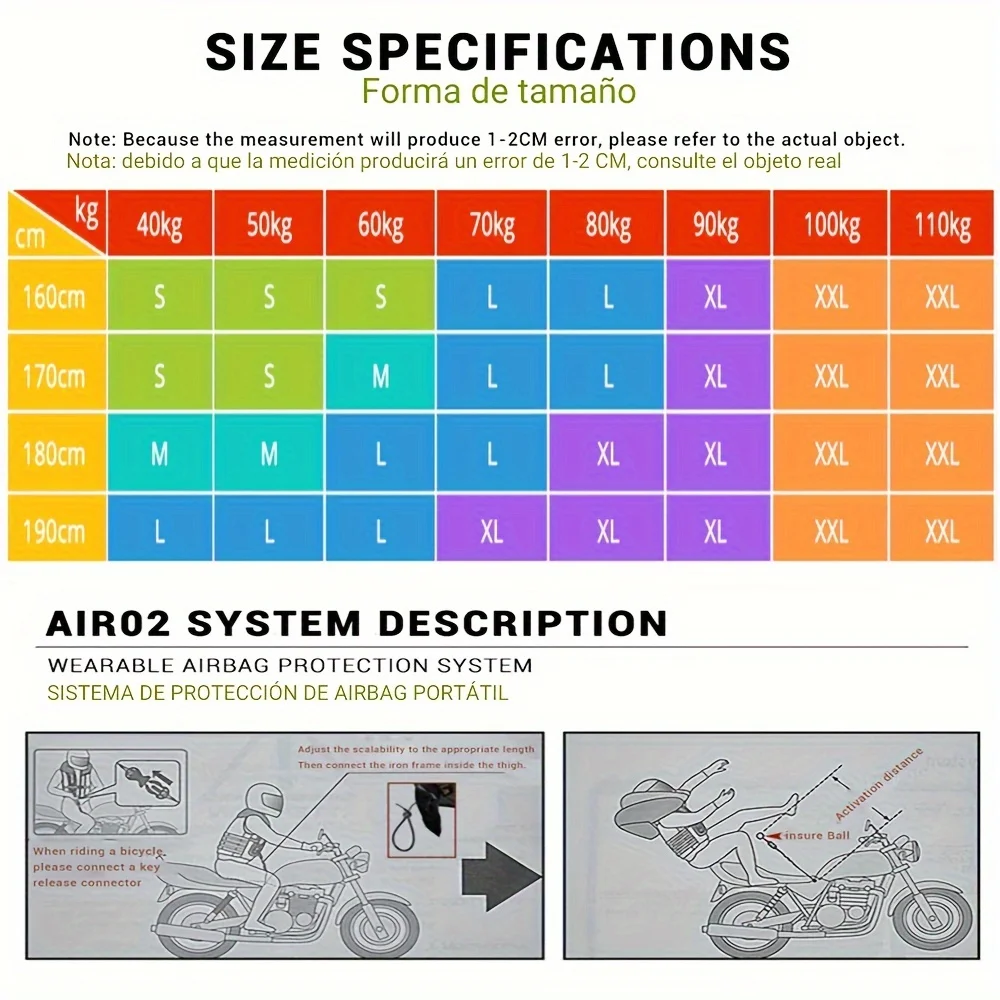 Motorcycle Jacket Motorcycle Air Bag Vest Moto Air-bag Vest Motocross Racing Riding Airbag System Airbag CE Protector Men