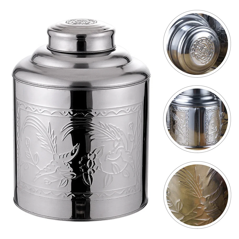

Food Containers with Lids Tea Portable Canister Airtight Tin Vacuum Stainless Steel Sealing Storage Jar Leaf Wrapping
