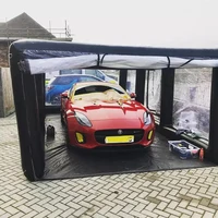 High quality PVC Inflatable black Spray Paint Booth Tent For Car Care And Cleaning mobile shop cover, no continuous inflation 2