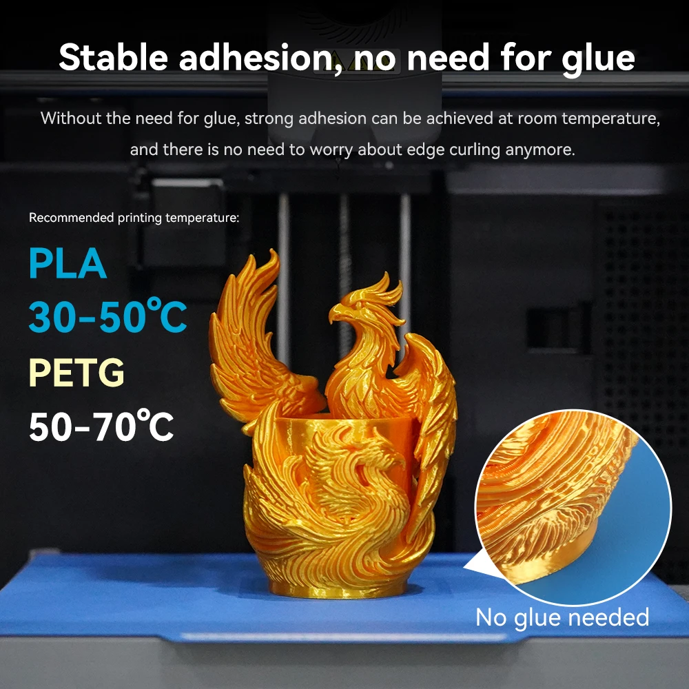 Enhanced Double-Sided Frosted Steel Print Surface for 3D Printers - Low Temperature, 235x248mm