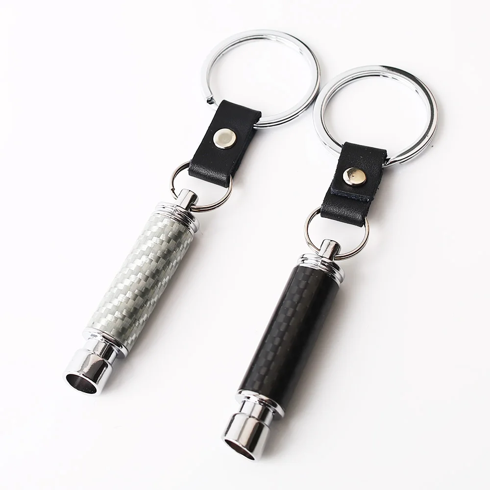 TuningkeychainsCarbonFiberTailpipeExhaustShapedMiniModelKeychainKeyringKeyChain