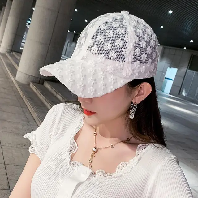 Summer Lace Hat Cotton Thin Baseball Cap for Women Breathable Mesh Girls  Snapback Hip Hop Fashion Female Caps Adjustable - AliExpress