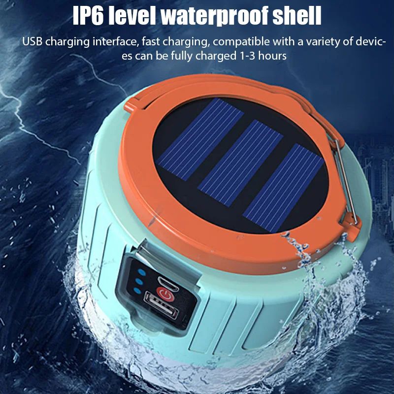 Solar LED Camping Light USB Rechargeable Portable Lanterns Emergency Lights 1000W For Outdoor Tent Lamp BBQ Hiking