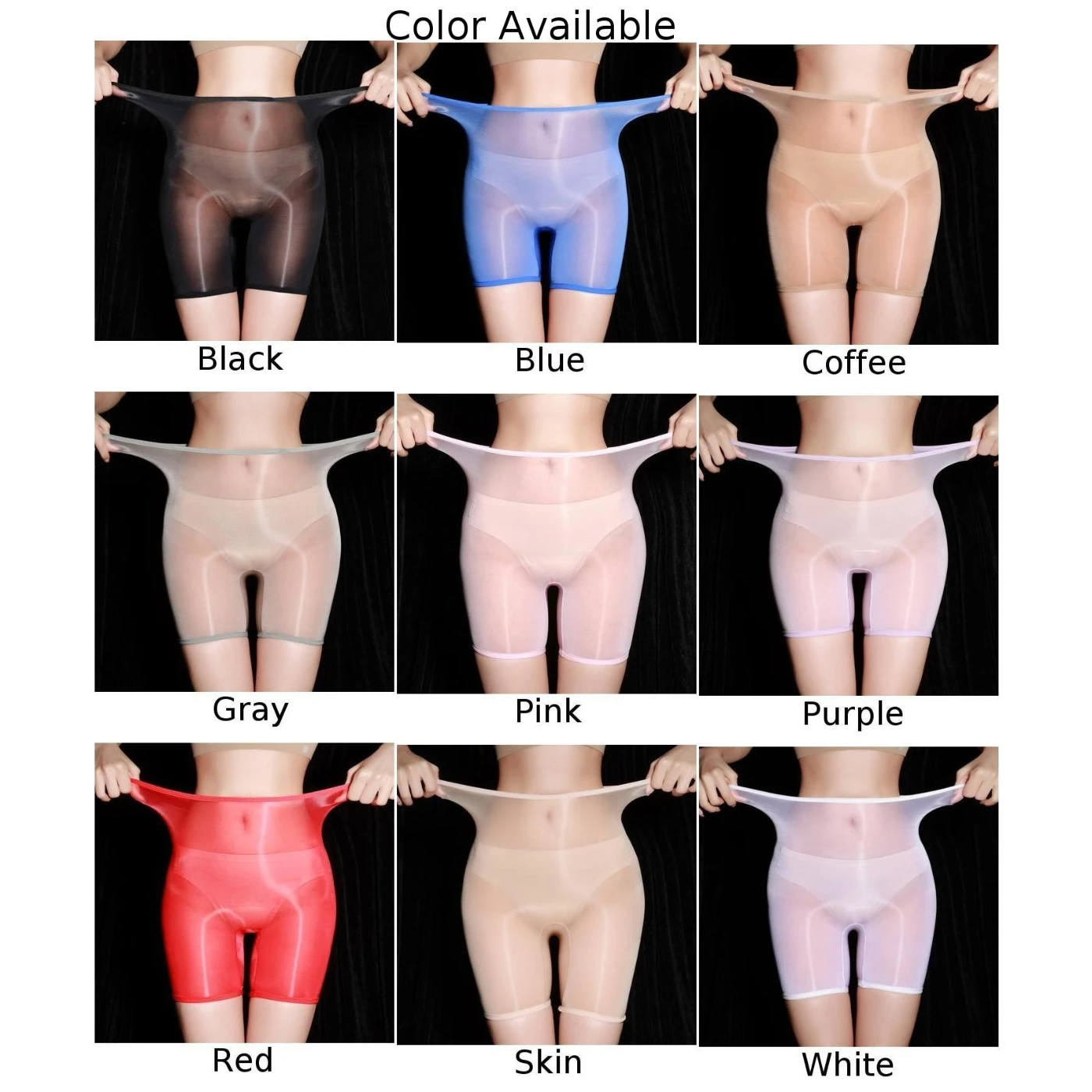 Men Women Oil Shiny Lingerie Safety Shorts Underwear Leggings