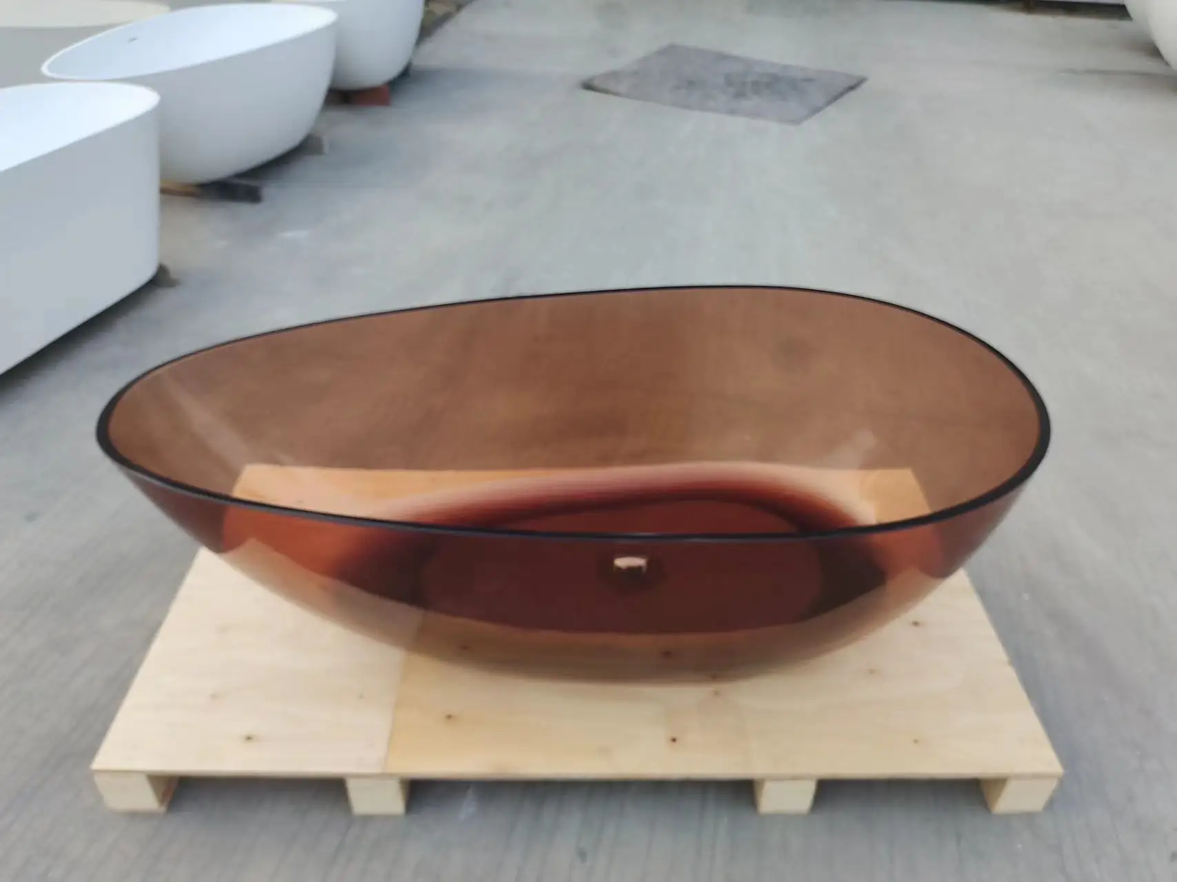 1500x780x540mm New Design Resin Freestanding Bathtub Online Celebrity Colored Transparent Muti-Sized Tub RS1005-AB