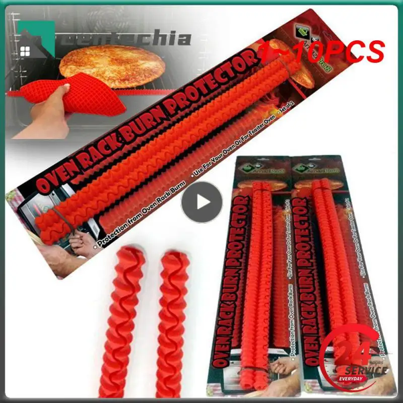 

1~10PCS Hot Heat Insulated Silicone Oven Shelf Rack Guard Clip Avoid Scald Bar Protector Kitchen Tools