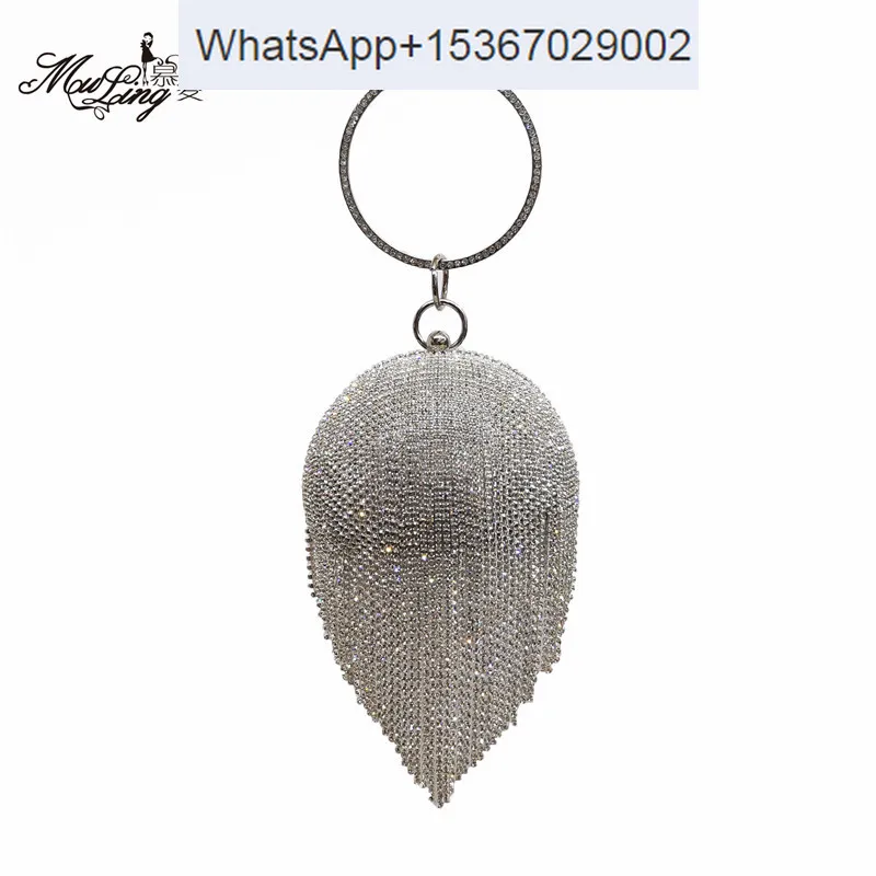 

Новый двусторонний бахромный шар, европейский и американский Сферический ужин с инкрустированными бриллиантами, стандартная вечерняя сумка