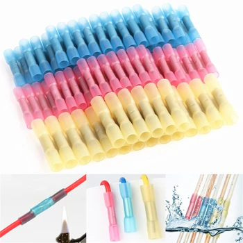 20 Pcs ความร้อนหดตัวเชื่อมต่อฉนวนกันน้ํา CRIMP เทอร์มินัลซีลก้นสายไฟ 22-18 AWG สีแดงสายสีฟ้า 1