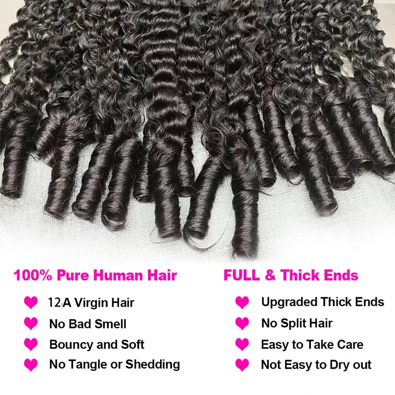 12A Burmese Curly Bundles Human Hair Unprocessed Quick Weave Hair Water Wave 3 Bundles Brazilian Spiral Curls Natural Bundles - 5