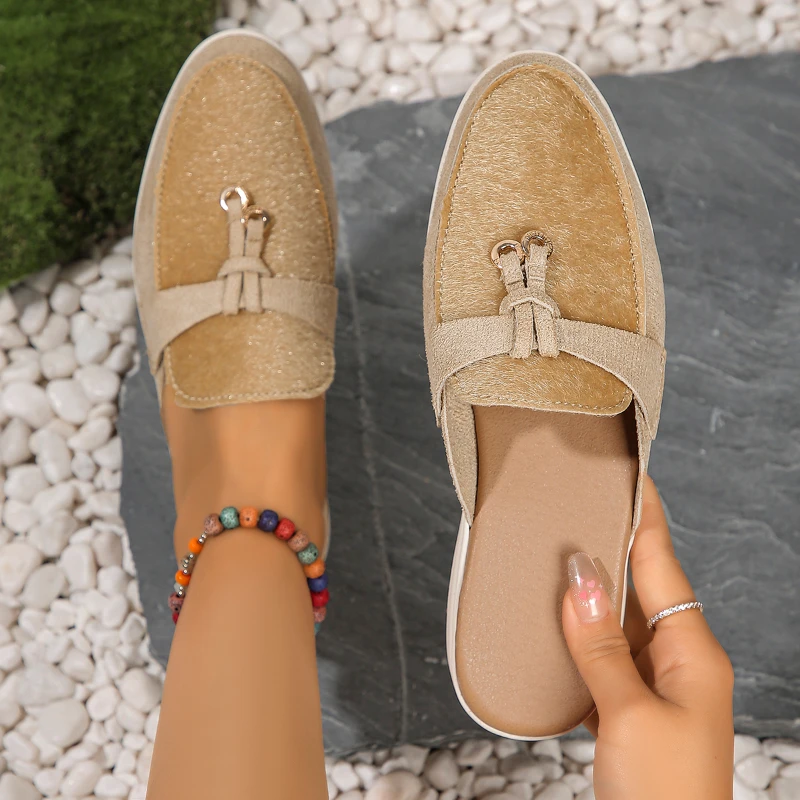

Women Vulcanized Shoes 2024 Slippers for Women Round Toe Casual loafers Shoes Simple Designer Luxury Brand Slippers