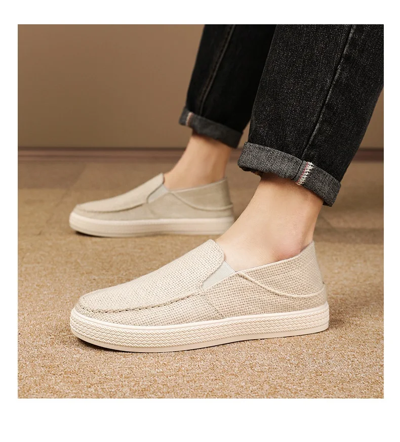 Neue Anti Geruch Leinwand Espadrille Schuhe Männer Vulkanisierte Turnschuhe Junge Atmungsaktive Slip Auf Trainer Clipper Gym Schuhe Mann Plain Loafer – Detail 5