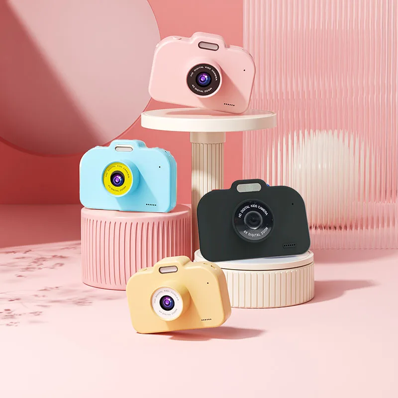 X2D 어린이 장난감 3C 카메라 플래시 미니 SLR 디지털 핑크, 블루 만화 애니메이션 ABS, 환경 친화적 소재, C타입 
