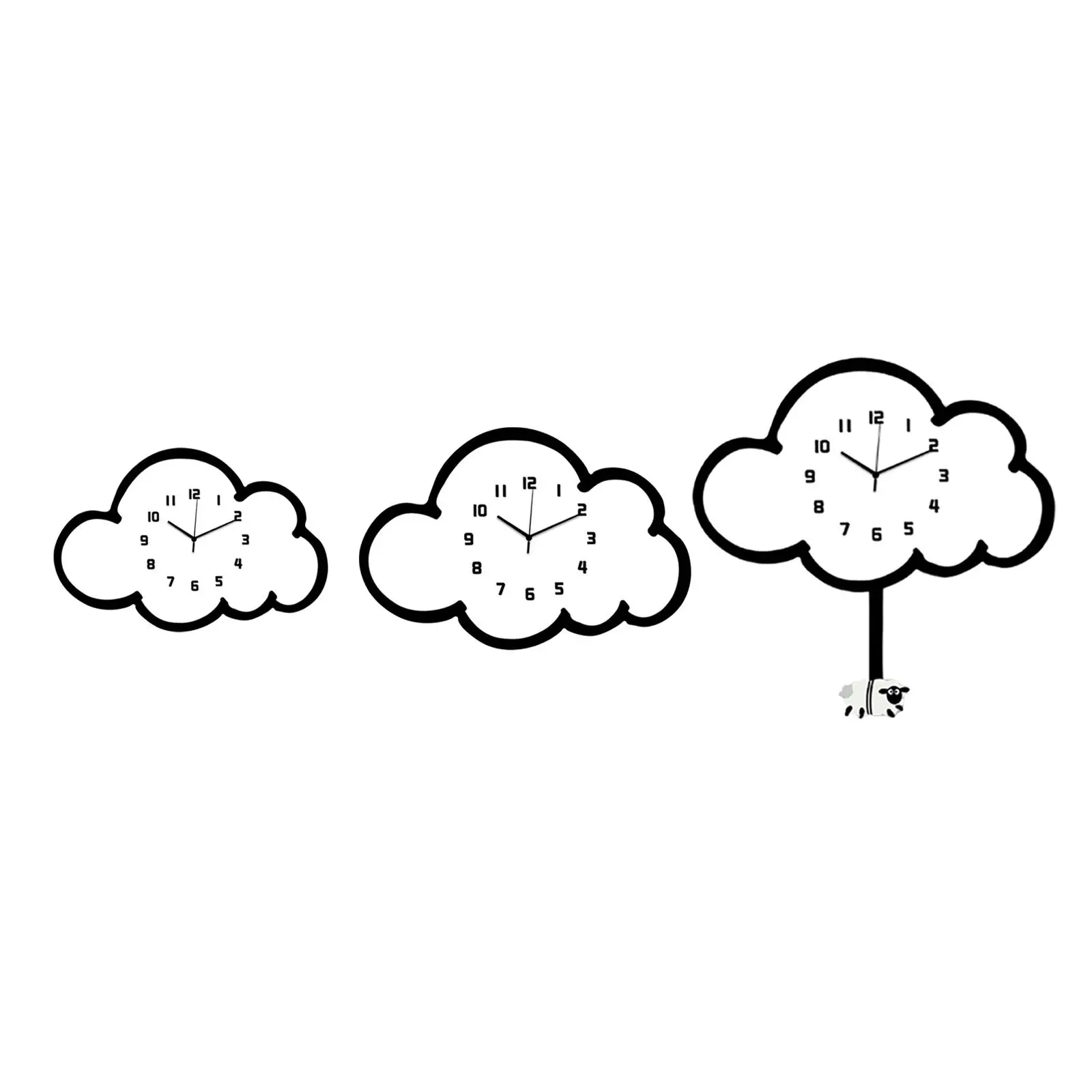 Cloud Wall Hanging Clock Wall Ornament for Dining Room Indoor Living Room