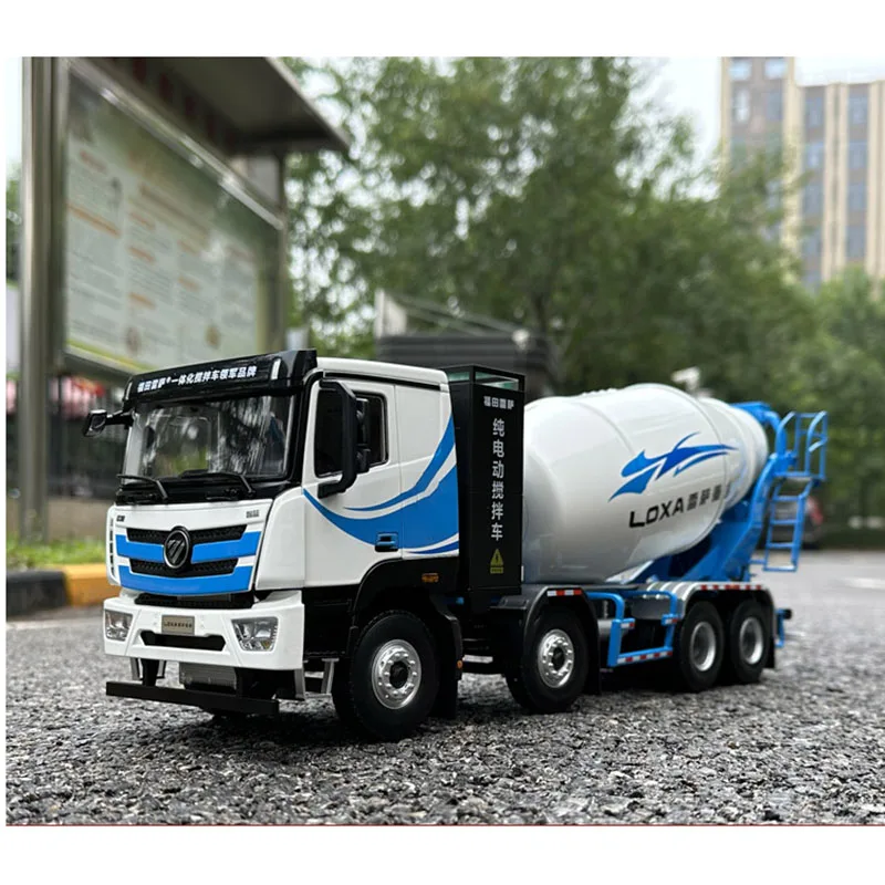 Diecast 1:24 Scale Foton New Energy Mixer Truck Lega Engineering Vehicle Model Collection Display Souvenir