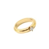 High End PVD Fashion Shinny Square Zirconia Stainless Steel Ring for Women Girl Daily Wear Jewelry 5