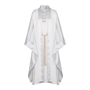 Costume da Saruman per Halloween, Abito Bianco da Uomo, Travestimento per Feste di Carnevale e Halloween, Outfit da Saruman