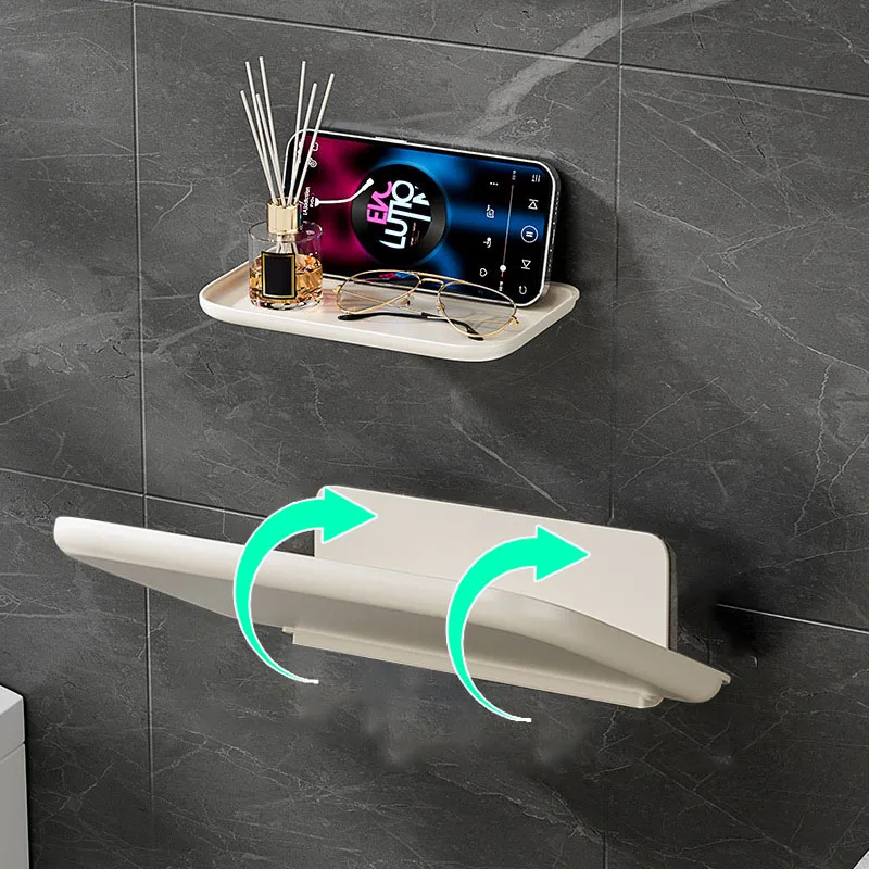 สีขาวห้องน้ําเก็บพับได้ชั้นวางอุปกรณ์เสริมชั้นวางผ้าเช็ดตัวฮาร์ดแวร์ FIXTURE Home Improvement 1