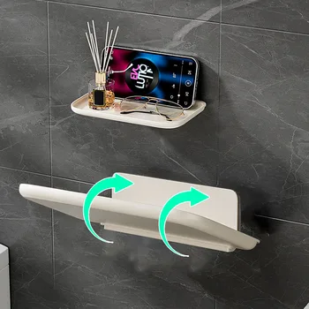 สีขาวห้องน้ําเก็บพับได้ชั้นวางอุปกรณ์เสริมชั้นวางผ้าเช็ดตัวฮาร์ดแวร์ FIXTURE Home Improvement 1