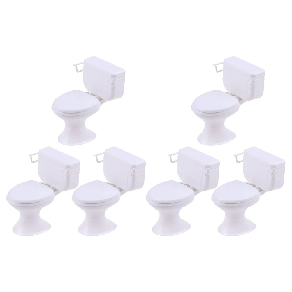 Mini Toilet Seat Toy Doll House Furniture Miniature Bathroom Toilet Toy Tiny Cake Topper Bathroom Furniture Dollhouse